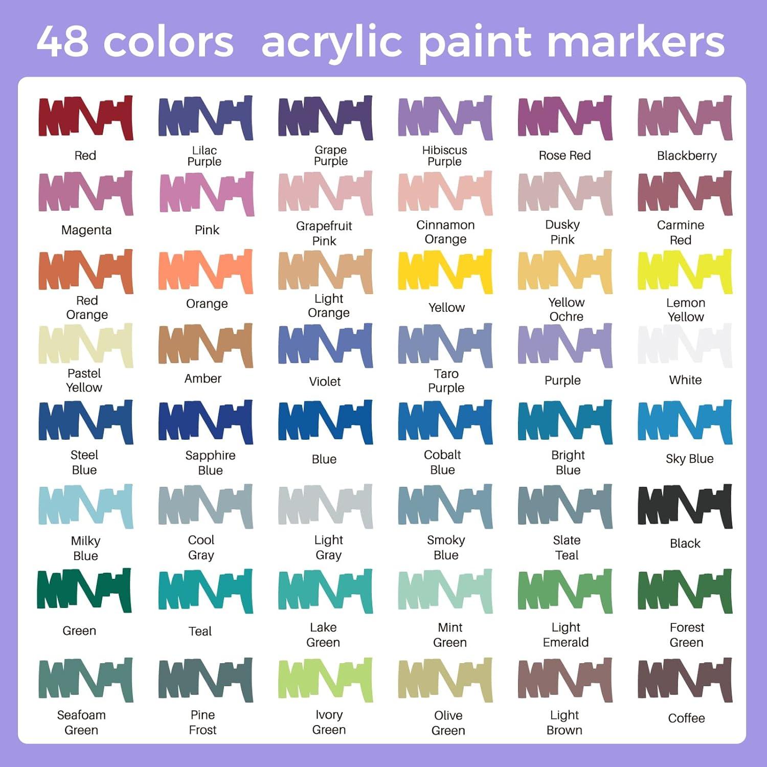 Artecho Acrylic Paint Markers 18 Colors include 12 Metallic + 6