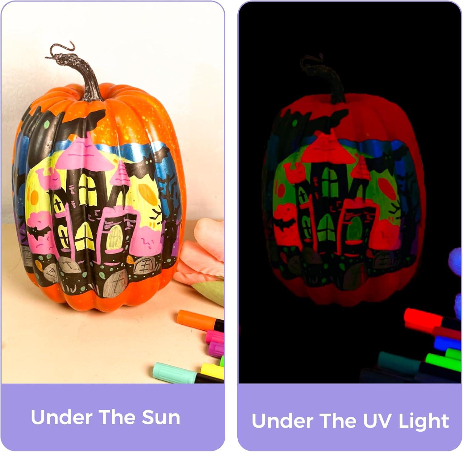 image:imageArtecho Acrylic Paint Markers 18 Colors include 12 Metallic  6 Fluorescent Colors for Stone Rock Painting Paper Pumpkin Wood Egg Canvas Ceramic Fabric leather Glass DIY Crafts12 Metallic  6 Fluorescent Colors