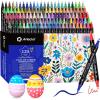 image:imageArtecho Acrylic Paint Markers 18 Colors include 12 Metallic  6 Fluorescent Colors for Stone Rock Painting Paper Pumpkin Wood Egg Canvas Ceramic Fabric leather Glass DIY Crafts120 Colors