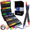 image:imageArtecho Acrylic Paint Markers 48 Colors with Bag Acrylic Paint Pens with Brush Tip and Fine Tip for Stone Rock Painting Paper Pumpkin Wood Egg Canvas Ceramic Fabric leather Glass120 Colors
