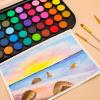 image:imageArtecho 36 Colors Watercolor Paint Set with 3 Brushes Washable Travel Design Perfect for Card Making Illustrations Painting Calligraphy48 colors