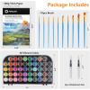 image:imageArtecho 36 Colors Watercolor Paint Set with 3 Brushes Washable Travel Design Perfect for Card Making Illustrations Painting Calligraphy48 colors with paper pad