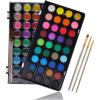 image:imageArtecho 36 Colors Watercolor Paint Set with 3 Brushes Washable Travel Design Perfect for Card Making Illustrations Painting Calligraphy36 colors