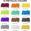 image:imageArtecho Oil Pastels Set of 48 Colors Soft Oil Pastels for Art Painting Drawing Blending Art Supplies for Artists Beginners Students Teachers 10 x 70 mm12 Metallic Colors