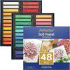 image:imageArtecho 50pcs Soft Pastels 48 Colors Including 4 Fluorescent Colors Extra Free Black amp White Square Chalk for Drawing Blending Layering Shading Pastels Art Supplies48 colors long