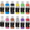 image:imageArtecho Red Acrylic Paint Crimson Red Paint 120ml  405oz Tubes Art Craft Paints for Canvas Rock Stone Wood Fabric Art Supplies12 Metallic Colors