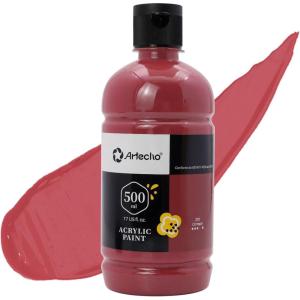 image:imageArtecho Black Acrylic Paint  Large Bottle 500ml  17oz Craft Paint for Canvas Rocks Wood Fabric Ceramic NonToxicCrimson
