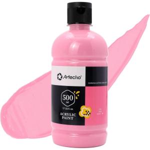 image:imageArtecho Black Acrylic Paint  Large Bottle 500ml  17oz Craft Paint for Canvas Rocks Wood Fabric Ceramic NonToxicPink