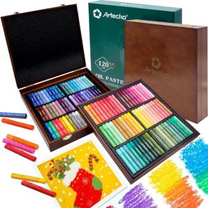 image:imageArtecho Oil Pastels Set of 48 Colors Soft Oil Pastels for Art Painting Drawing Blending Art Supplies for Artists Beginners Students Teachers 10 x 70 mm120 Colors Gift Set