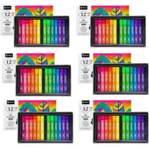 image:imageArtecho Oil Pastels Set of 48 Colors Soft Oil Pastels for Art Painting Drawing Blending Art Supplies for Artists Beginners Students Teachers 10 x 70 mm12 Neon Colors6 Pack