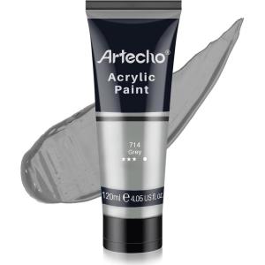 image:imageArtecho Red Acrylic Paint Crimson Red Paint 120ml  405oz Tubes Art Craft Paints for Canvas Rock Stone Wood Fabric Art SuppliesGrey