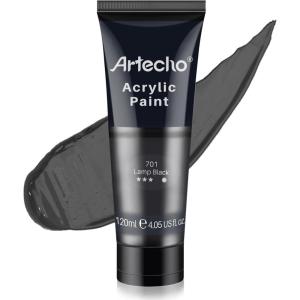 image:imageArtecho Red Acrylic Paint Crimson Red Paint 120ml  405oz Tubes Art Craft Paints for Canvas Rock Stone Wood Fabric Art SuppliesLamp Black