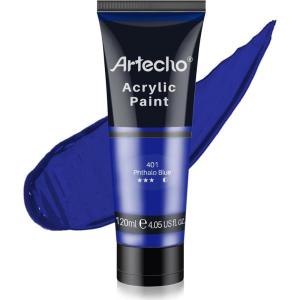image:imageArtecho Red Acrylic Paint Crimson Red Paint 120ml  405oz Tubes Art Craft Paints for Canvas Rock Stone Wood Fabric Art SuppliesPhthalo Blue