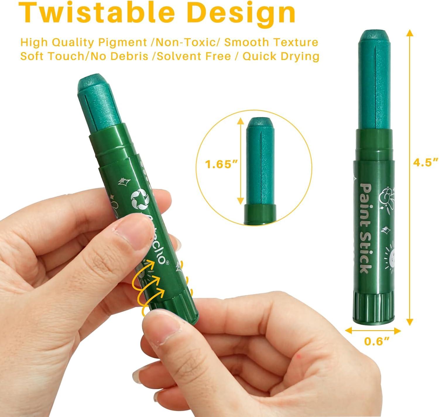 image:imageArtecho Tempera Paint Sticks 36 Colors Washable Paint Sticks Including 12 Vibrant Colors 12 Pastel Colors 6 Neon Colors and 6 Metallic Colors12 Metallic Colors