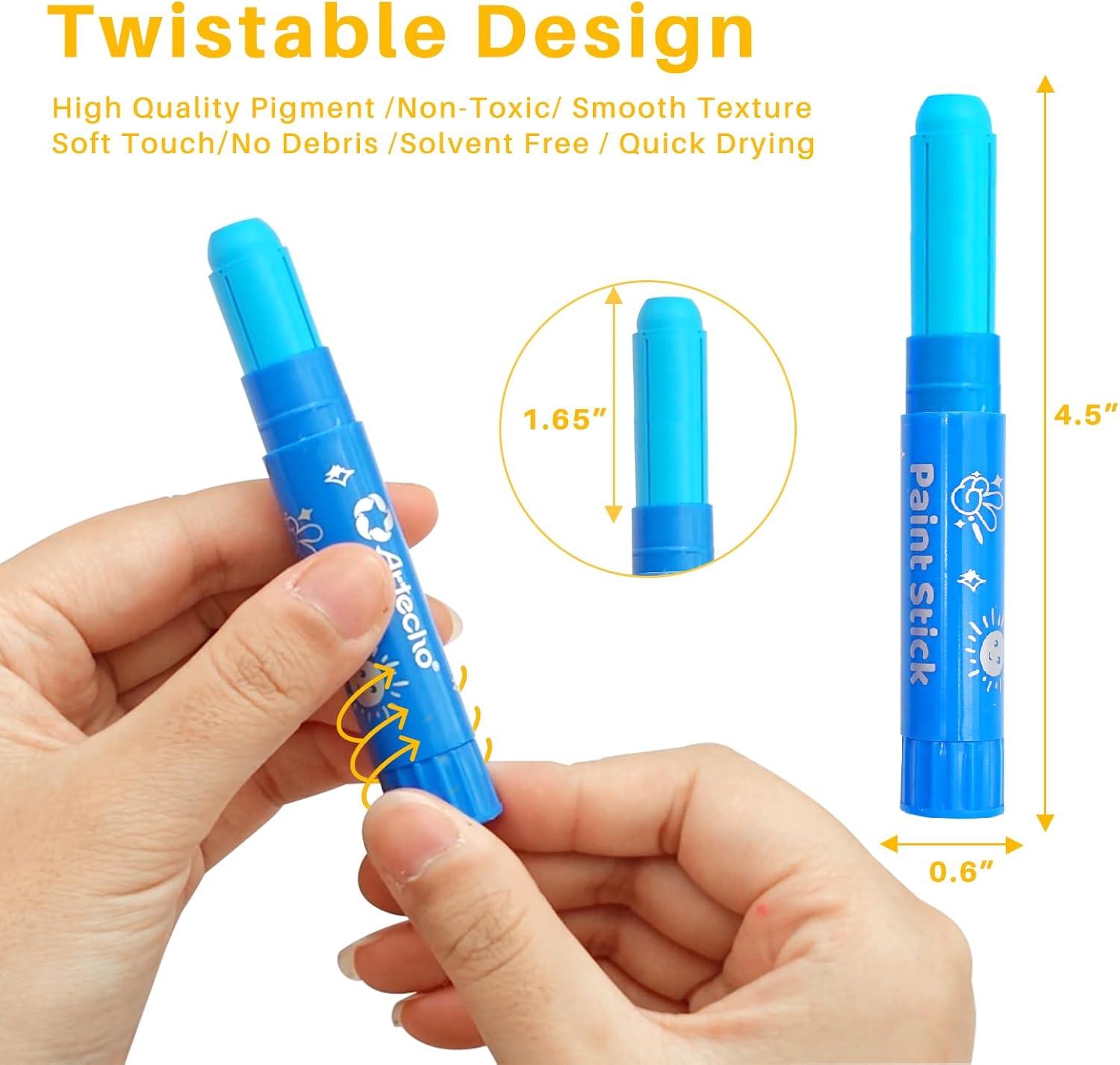 image:imageArtecho Tempera Paint Sticks 36 Colors Washable Paint Sticks Including 12 Vibrant Colors 12 Pastel Colors 6 Neon Colors and 6 Metallic Colors24 Vibrant Colors