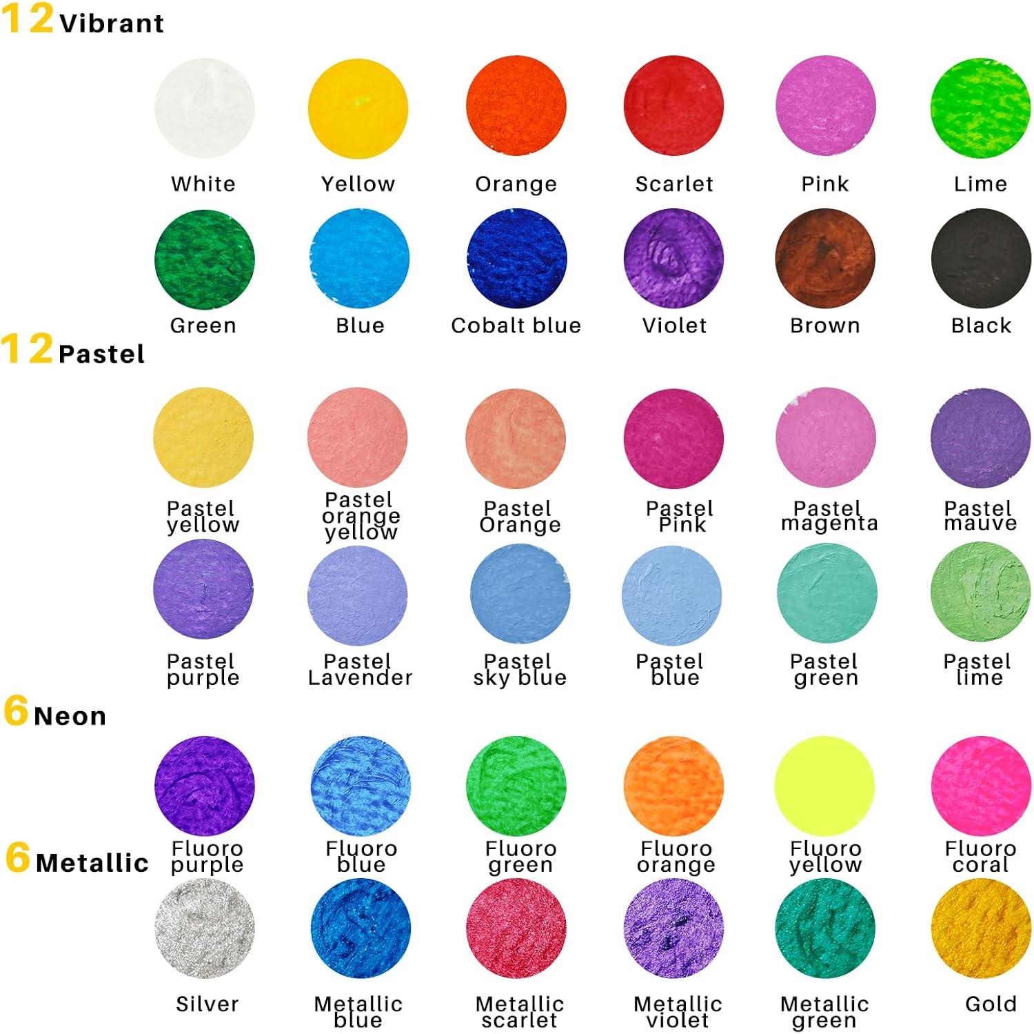 image:imageArtecho Tempera Paint Sticks 36 Colors Washable Paint Sticks Including 12 Vibrant Colors 12 Pastel Colors 6 Neon Colors and 6 Metallic Colors36 Colors Vibrant  Neon  Metallic  Pastel