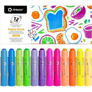 image:imageArtecho Tempera Paint Sticks 36 Colors Washable Paint Sticks Including 12 Vibrant Colors 12 Pastel Colors 6 Neon Colors and 6 Metallic Colors12 Neon Colors