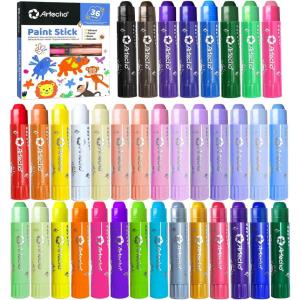 image:imageArtecho Tempera Paint Sticks 36 Colors Washable Paint Sticks Including 12 Vibrant Colors 12 Pastel Colors 6 Neon Colors and 6 Metallic Colors36 Colors Vibrant  Neon  Metallic  Pastel