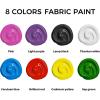image:imageArtecho White Fabric Paint 250 ml  845 oz Permanent Clothing Paint for DIY TShirts Tote Bags amp Canvas Washable amp Flexible Textile Paint8 colors
