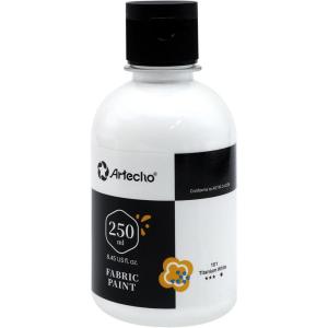 image:imageArtecho White Fabric Paint 250 ml  845 oz Permanent Clothing Paint for DIY TShirts Tote Bags amp Canvas Washable amp Flexible Textile Paintwhite