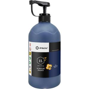 image:imageArtecho Sap Green Acrylic Paint 1000ml 338 fl oz with Pump Dispenser  High Pigment for Exceptional Coverage Large Bottle Craft Paint for Canvas Wood Rocks Fabric Ceramic  NonToxicPhthalo Blue