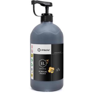 image:imageArtecho Sap Green Acrylic Paint 1000ml 338 fl oz with Pump Dispenser  High Pigment for Exceptional Coverage Large Bottle Craft Paint for Canvas Wood Rocks Fabric Ceramic  NonToxicBlack