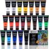 image:imageArtecho Blue Acrylic Paint Cerulean Blue Paint 120ml  405oz Tubes Art Craft Paints for Canvas Rock Stone Wood Fabric Art Supplies20 Basic Colors