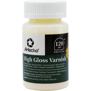 image:imageArtecho High Gloss Varnish 4oz  120ml for Air Dry Clay Acrylic Painting Wood Canvas