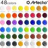 image:imageArtecho 48 Colors Acrylic Paint Set 2oz59ml with 12 Brushes Craft Paints for Canvas Wood Rock Painting amp Fabric Rich Pigment Non Toxic Art Supplies for Artists amp Beginners2oz48colors