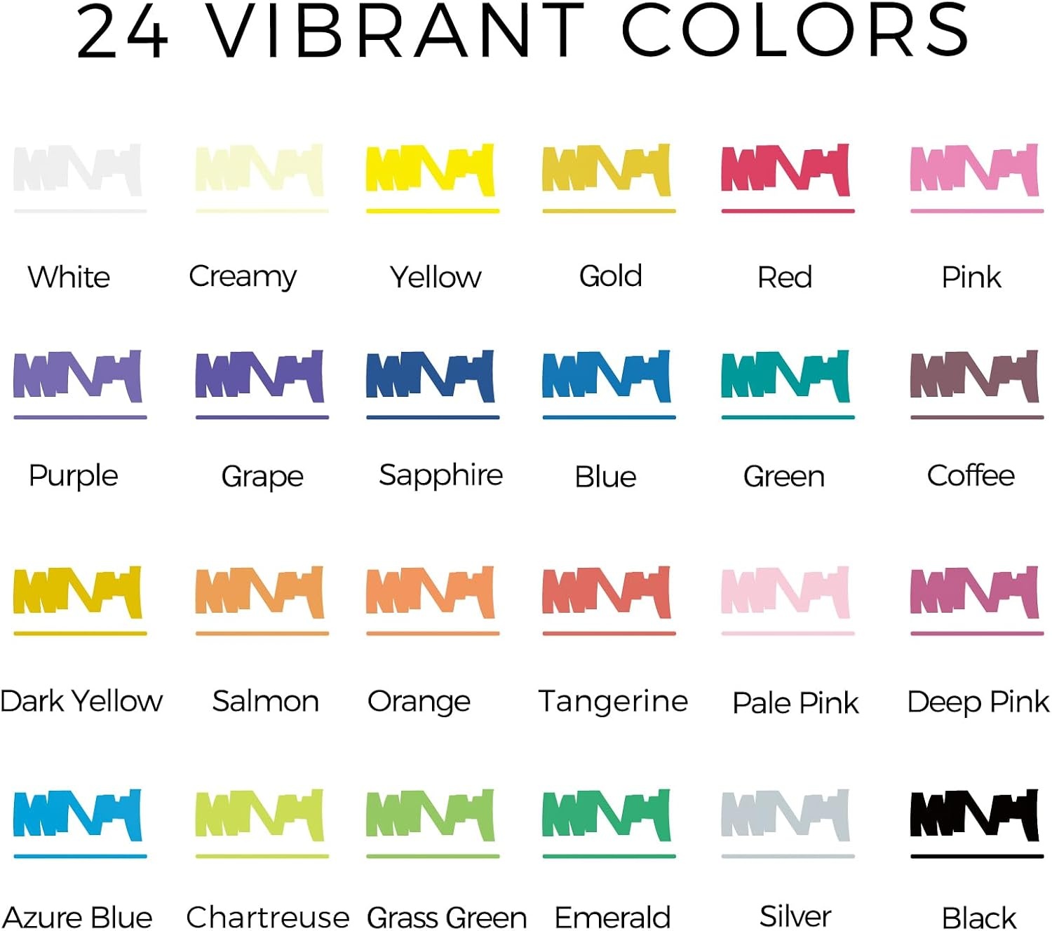 image:imageArtecho Acrylic Paint Markers 24 Colors Dual tip and 36 Colors 07mm Extra Fine Tip
