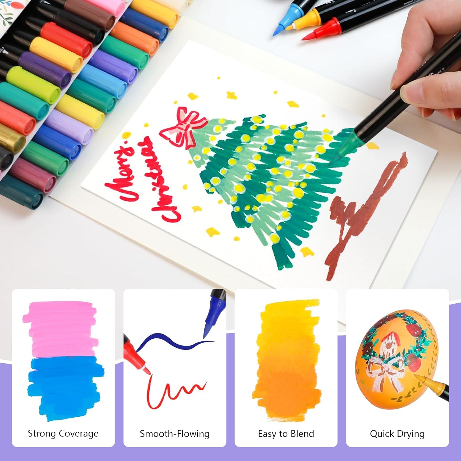 image:imageArtecho Acrylic Paint Markers 24 Colors Dual tip and 36 Colors 07mm Extra Fine Tip