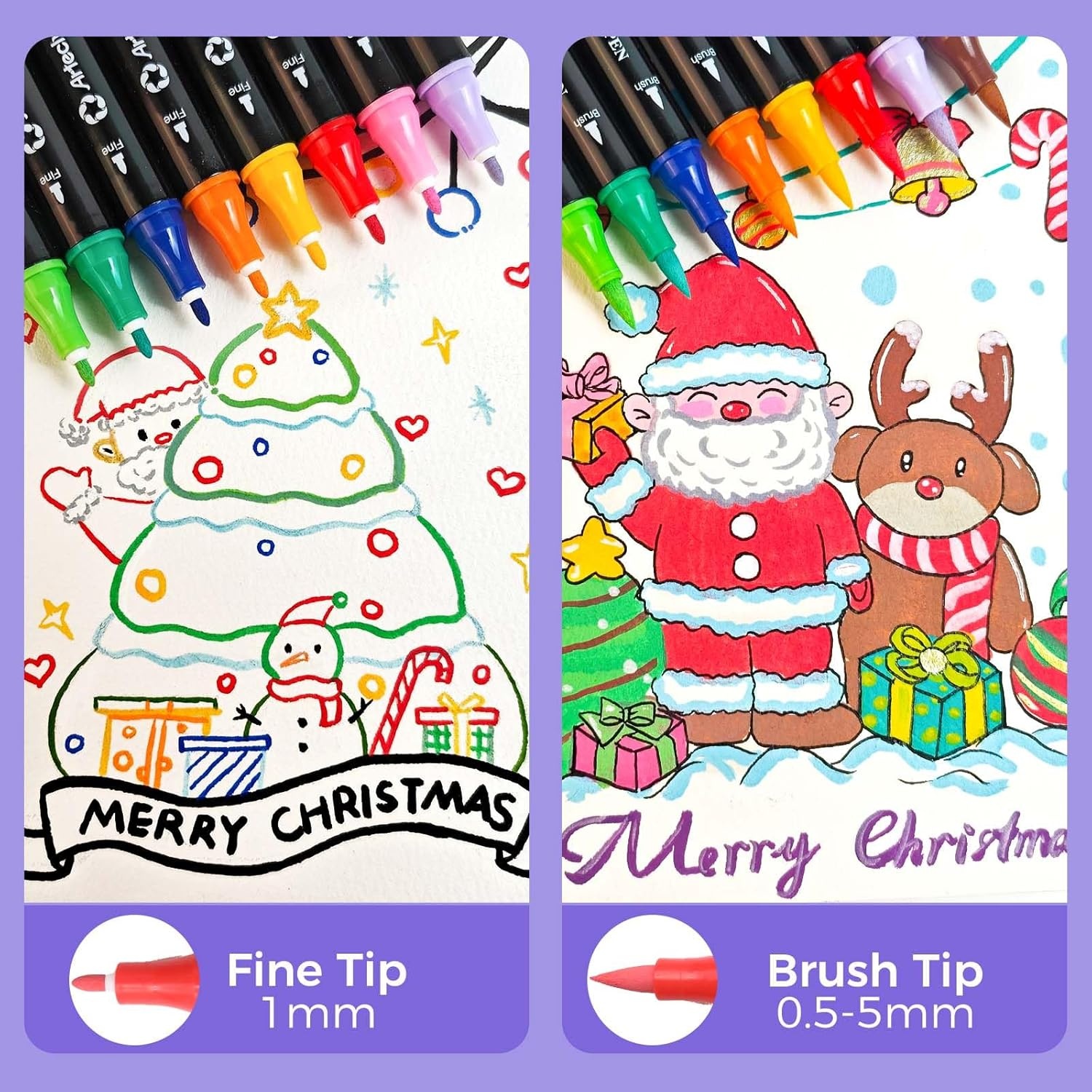 image:imageArtecho Acrylic Paint Markers 48 Colors Dual tip and 36 Colors 07mm Extra Fine Tip