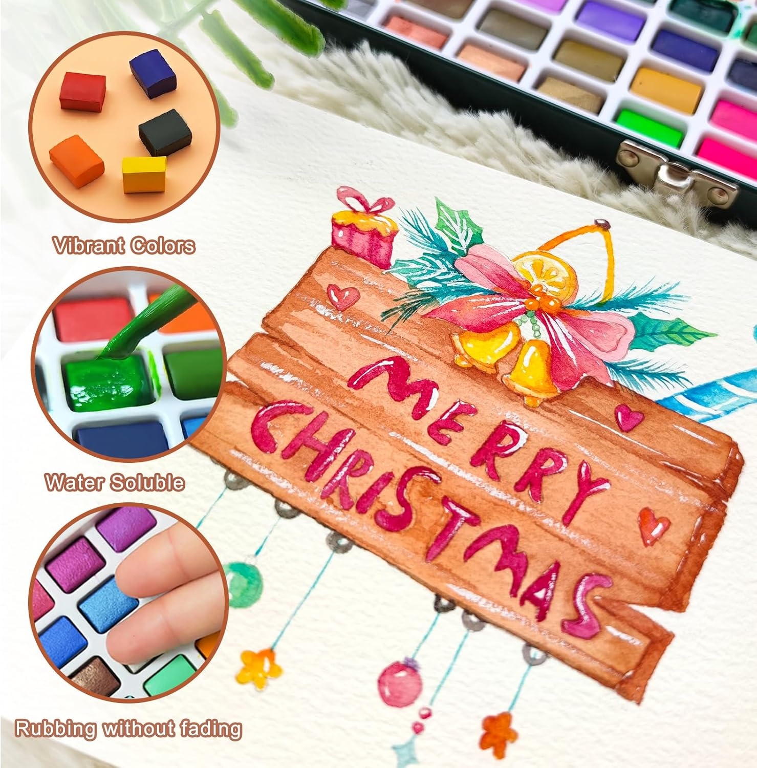 image:imageArtecho Watercolor Paint Set 72 Colors Travel Watercolor Set with Watercolor Papers and Brushes Ideal for Amateur Hobbyists Painting Lovers and Artists100 Colors