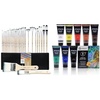 image:imageArtecho Acrylic Paint Set 8 Primary Colors 120ml  405oz amp 32 PCS Paint Brushes for Acrylic Painting