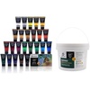 image:imageArtecho Professional Acrylic Paint Set 24 Basic Colors Tubes 60ml  202oz amp Gesso 64oz  189L