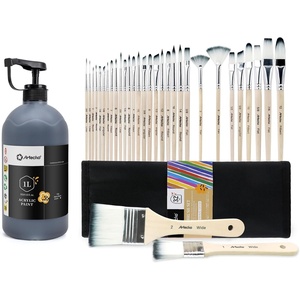 image:image32 Pcs Acrylic Paint Brushes Set amp Artecho Mars Black Acrylic Paint 1000ml  338 fl oz Pump Dispenser