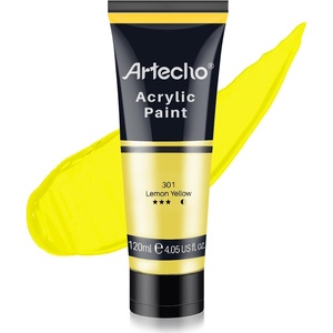 image:imageArtecho Acrylic Paint Burnt Sienna Paint 120ml  405oz Tubes Art Craft Paints for Canvas Rock Stone Wood Fabric Art SuppliesLemon Yellow