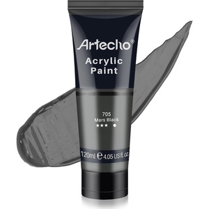 image:imageArtecho Acrylic Paint Burnt Sienna Paint 120ml  405oz Tubes Art Craft Paints for Canvas Rock Stone Wood Fabric Art SuppliesMars Black