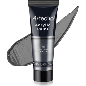 image:imageArtecho Acrylic Paint Burnt Sienna Paint 120ml  405oz Tubes Art Craft Paints for Canvas Rock Stone Wood Fabric Art SuppliesPearl Black