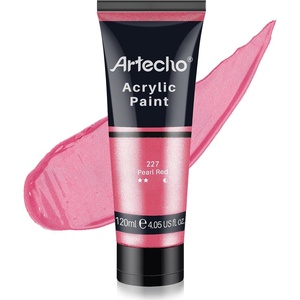 image:imageArtecho Acrylic Paint Burnt Sienna Paint 120ml  405oz Tubes Art Craft Paints for Canvas Rock Stone Wood Fabric Art SuppliesPearl Red