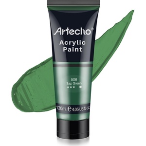 image:imageArtecho Acrylic Paint Burnt Sienna Paint 120ml  405oz Tubes Art Craft Paints for Canvas Rock Stone Wood Fabric Art SuppliesSap Green