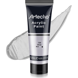 image:imageArtecho Acrylic Paint Burnt Sienna Paint 120ml  405oz Tubes Art Craft Paints for Canvas Rock Stone Wood Fabric Art SuppliesSilver