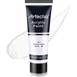 image:imageArtecho Acrylic Paint Burnt Sienna Paint 120ml  405oz Tubes Art Craft Paints for Canvas Rock Stone Wood Fabric Art SuppliesTitanium White
