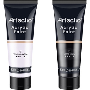 image:imageArtecho Acrylic Paint Burnt Sienna Paint 120ml  405oz Tubes Art Craft Paints for Canvas Rock Stone Wood Fabric Art SuppliesWhite and Black