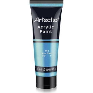 image:imageArtecho Acrylic Paint Burnt Sienna Paint 120ml  405oz Tubes Art Craft Paints for Canvas Rock Stone Wood Fabric Art Supplieslridescent Blue