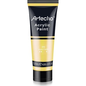 image:imageArtecho Acrylic Paint Burnt Sienna Paint 120ml  405oz Tubes Art Craft Paints for Canvas Rock Stone Wood Fabric Art Supplieslridescent Gold
