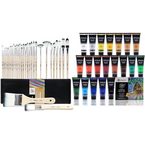 image:imageArtecho Acrylic Paint Set 20 Primary Colors 120ml  405oz amp 32 PCS Paint Brushes for Acrylic Painting