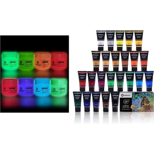 image:imageArtecho Glow in the Dark Paint  Set of 8 Colors 20 ml  07 oz Acrylic Paint amp Acrylic Paint Set 24 Basic Colors