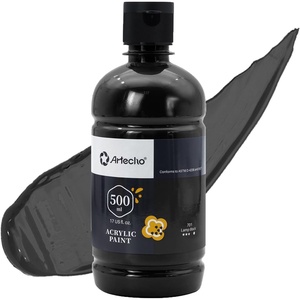 image:imageArtecho Neutral Glow in the Dark Acrylic Paint 500ml  17oz Large Bottle  Semi Glossy Finish High Pigment Rich Color Craft Paint for Canvas Rocks Wood Fabric Ceramic NonToxicLamp Black