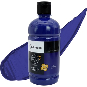 image:imageArtecho Neutral Glow in the Dark Acrylic Paint 500ml  17oz Large Bottle  Semi Glossy Finish High Pigment Rich Color Craft Paint for Canvas Rocks Wood Fabric Ceramic NonToxicPhthalo Blue